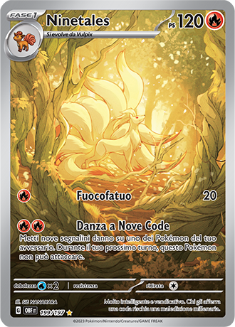 Ninetales 199/197 Illustrazione Rara - ITA - Near Mint - Scarlatto e Violetto - Ossidiana Infuocata - Carta Pokemon