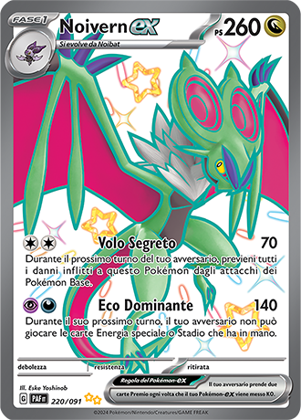 Noivern EX Shiny 220/091 Full Art - ITA - Mint - Scarlatto e Violetto - Destino di Paldea - Carta Pokemon