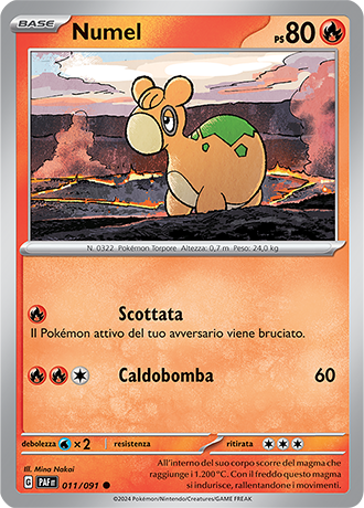 Numel 011/091 Reverse Holo - ITA - Near Mint - Scarlatto e Violetto - Destino di Paldea - Carta Pokemon