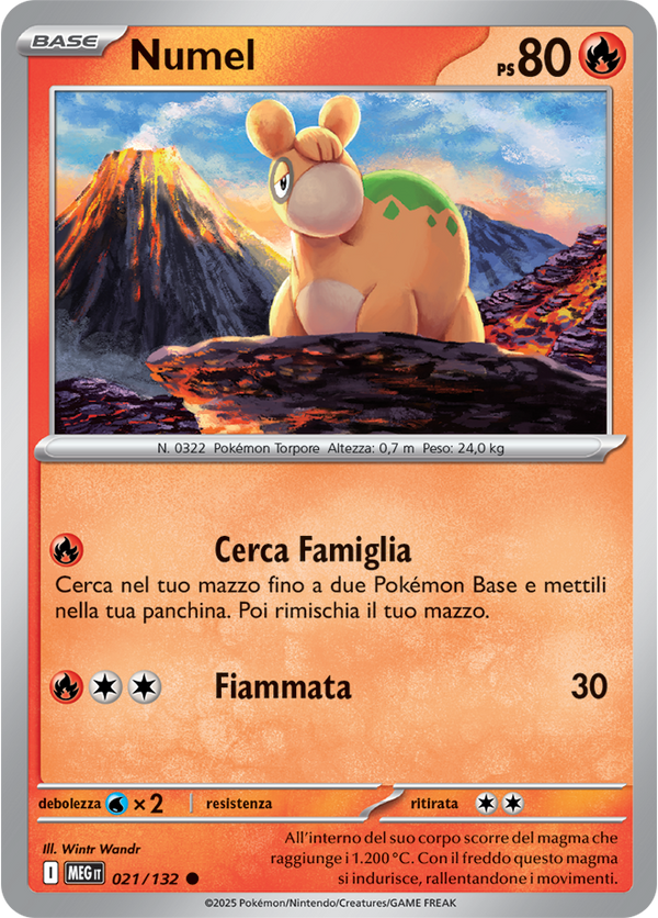 Numel MEG 021/132 Reverse Holo - ITA - Near Mint - Megaevoluzione - Carta Pokemon