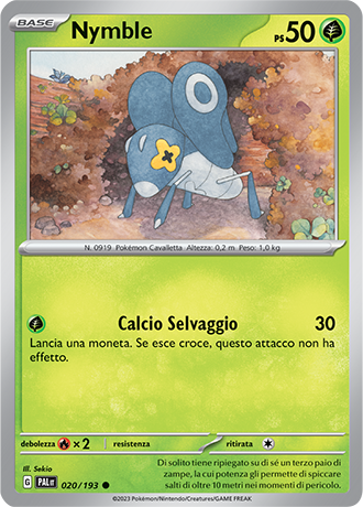 Nymble 020/193 Reverse Holo - ITA - Near Mint - Scarlatto e Violetto - Evoluzioni a Paldea - Carta Pokemon