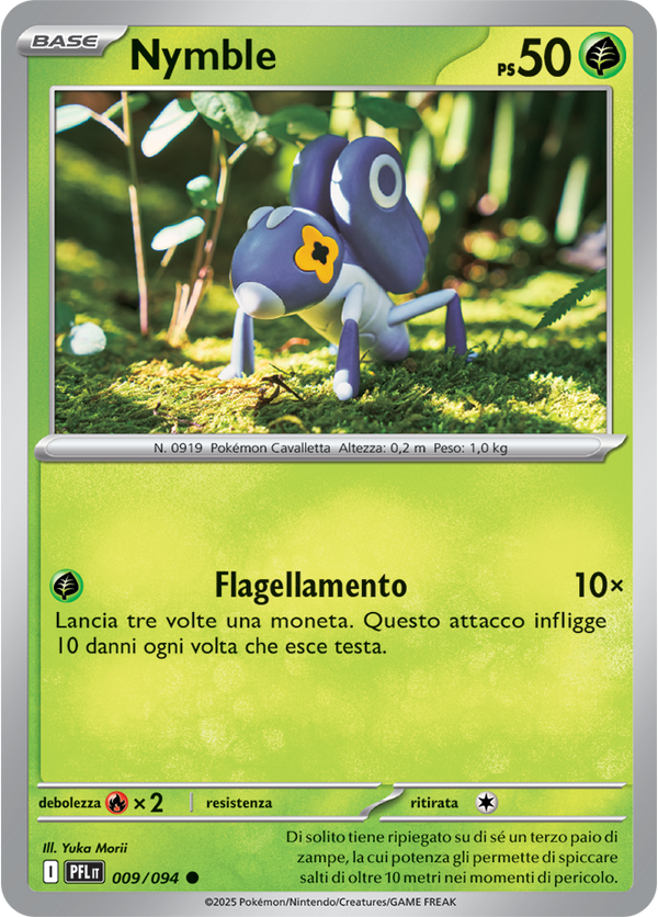 Nymble PFL 009/094 Reverse Holo - ITA - Near Mint - Megaevoluzione - Fiamme Spettrali - Carta Pokemon