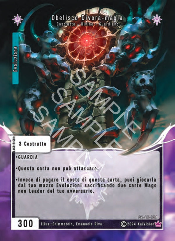Obelisco Divora-magia OV - BT - 134 Mitica Foil Extended Art - 1a Edizione - ITA - Near Mint - Oppressione Vacua - Carta Creatures of Exo