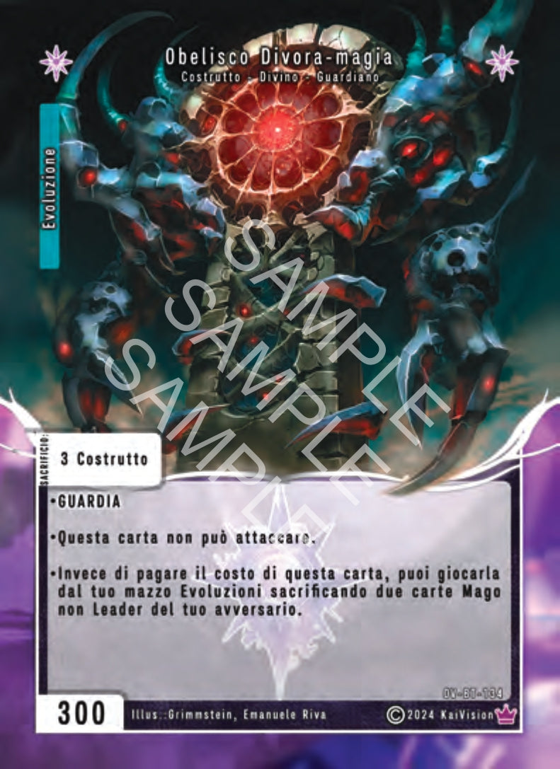 Obelisco Divora-magia OV - BT - 134 Mitica Foil Extended Art - 1a Edizione - ITA - Near Mint - Oppressione Vacua - Carta Creatures of Exo