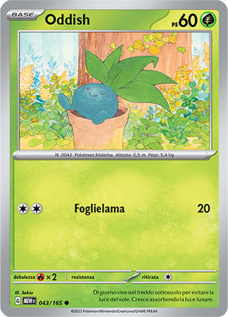 Oddish 043/165 - ITA - Mint - Scarlatto e Violetto - 151 - Carta Pokemon