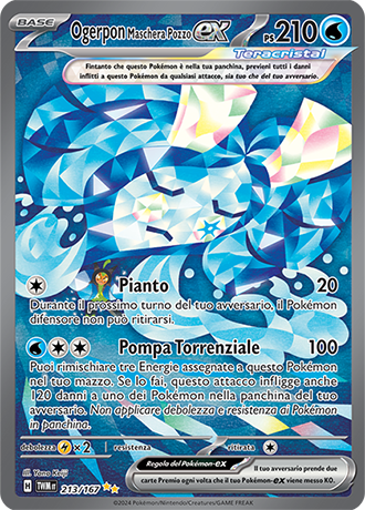 Ogerpon Maschera Pozzo-ex 213/167 Alternative Art Illustrazione Speciale - ITA - Near Mint - Scarlatto e Violetto - Crepuscolo Mascherato - Carta Pokemon