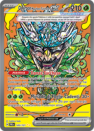 Ogerpon Maschera Turchese-ex 145/131 Alternative Art - ITA - Near Mint - Scarlatto e Violetto - Evoluzioni Prismatiche - Carta Pokemon