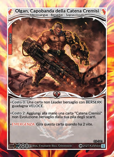 Olgan, Capobanda della Catena Cremisi CS - 041   - 1a Edizione - ITA - Near Mint - Custodi della Storia - Carta Creatures of Exo