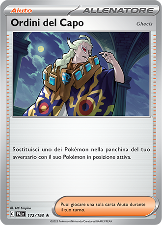 Ordini del Capo Ghecis 172/193 Holo - ITA - Near Mint - Scarlatto e Violetto - Evoluzioni a Paldea - Carta Pokemon