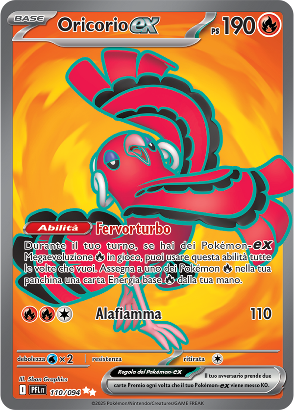 Oricorio-ex PFL 110/094 - ITA - Near Mint - Megaevoluzione - Fiamme Spettrali - Carta Pokemon