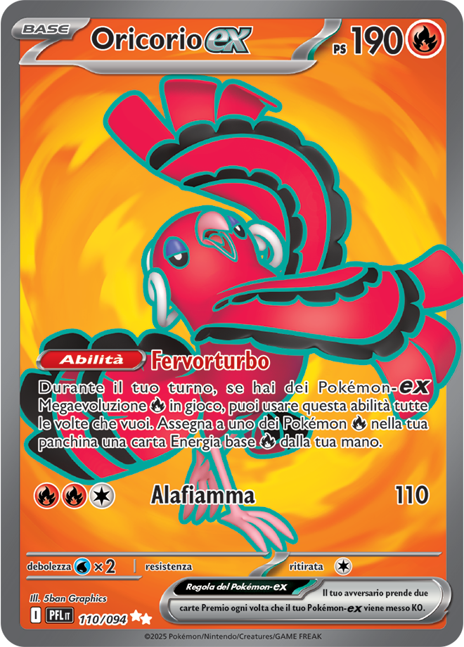 Oricorio-ex PFL 110/094 - ITA - Near Mint - Megaevoluzione - Fiamme Spettrali - Carta Pokemon
