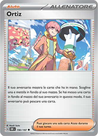 Ortiz 190/197 Reverse Holo - ITA - Near Mint - Scarlatto e Violetto - Ossidiana Infuocata - Carta Pokemon