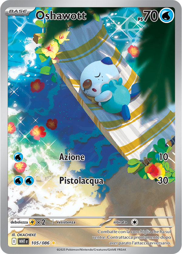 Oshawott WHT 105/086 - ITA - Near Mint - Scarlatto e Violetto - Fuoco Bianco - Carta Pokemon
