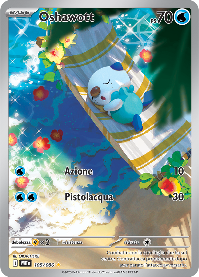 Oshawott WHT 105/086 - ITA - Near Mint - Scarlatto e Violetto - Fuoco Bianco - Carta Pokemon
