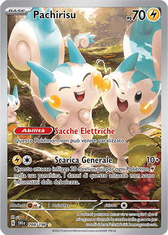 Pachirisu 208/198 Illustrazione Rara - ITA - Near Mint - Scarlatto e Violetto - Carta Pokemon