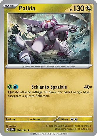 Palkia 136/191 Holo - ITA - Near Mint - Scarlatto e Violetto - Scintille Folgoranti - Carta Pokemon