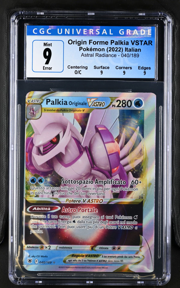 Palkia Originale-V ASTRO V 040/189 - ITA - Mint - Miss Cut - Gradata CGC 9 - Spada e Scudo - Lucentezza Siderale - Carta Pokemon
