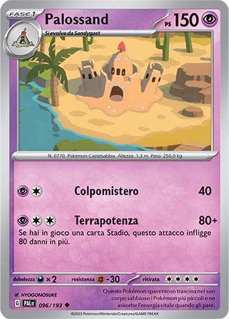 Palossand 096/193 Reverse Holo - ITA - Near Mint - Scarlatto e Violetto - Evoluzioni a Paldea - Carta Pokemon