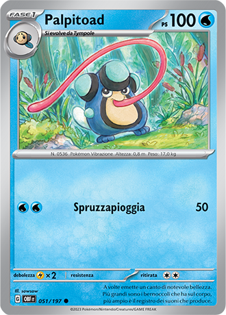 Palpitoad 051/197 Reverse Holo - ITA - Near Mint - Scarlatto e Violetto - Ossidiana Infuocata - Carta Pokemon