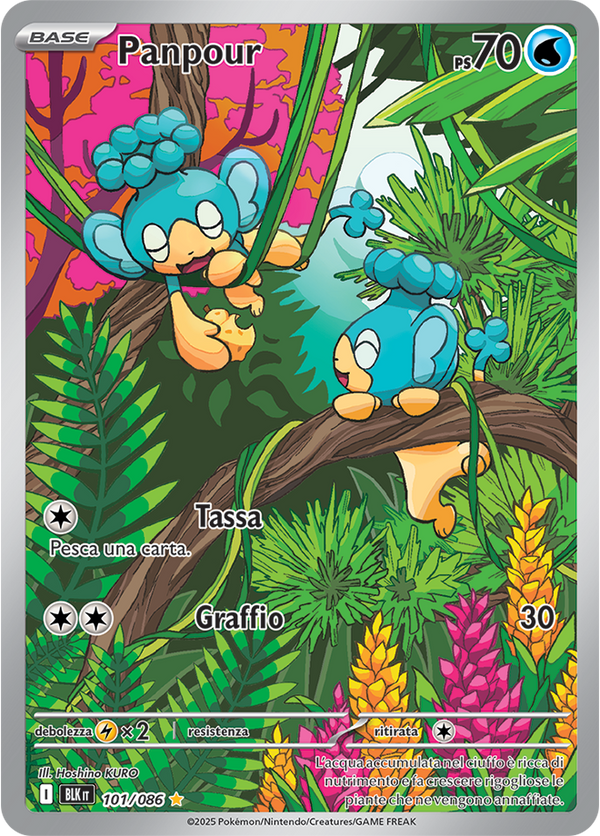 333Panpour BLK 101/086 - ITA - Near Mint - Scarlatto e Violetto - Luce Nera - Carta Pokemon