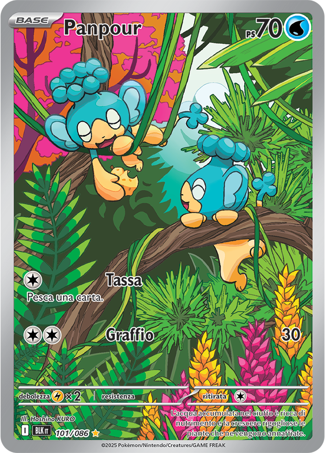 333Panpour BLK 101/086 - ITA - Near Mint - Scarlatto e Violetto - Luce Nera - Carta Pokemon