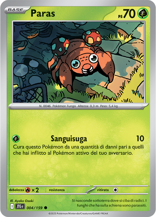 Paras 004/159 Reverse Holo - ITA - Near Mint - Scarlatto e Violetto - Avventure Insieme - Carta Pokemon
