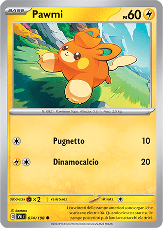 Pawmi 074/198 Reverse Holo - ITA - Near Mint - Scarlatto e Violetto - Carta Pokemon