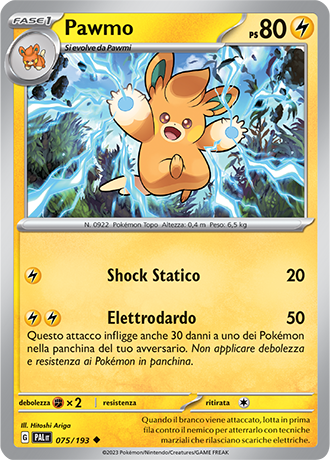 Pawmo 075/193 - ITA - Near Mint - Scarlatto e Violetto - Evoluzioni a Paldea - Carta Pokemon