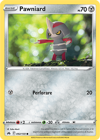 Pawniard 092/159 - ITA - Near Mint - Spada e Scudo - Zenit Regale - Carta Pokemon