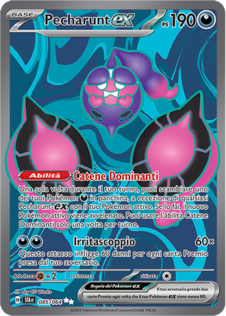Pecharunt-ex 085/064 Full Art Ultra Rara - ITA - Near Mint - Scarlatto e Violetto - Segreto Fiabesco - Carta Pokemon