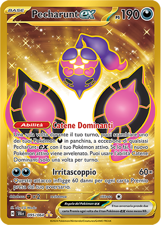 Pecharunt-ex 095/064 Segreta Oro Rara Iper - ITA - Near Mint - Scarlatto e Violetto - Segreto Fiabesco - Carta Pokemon
