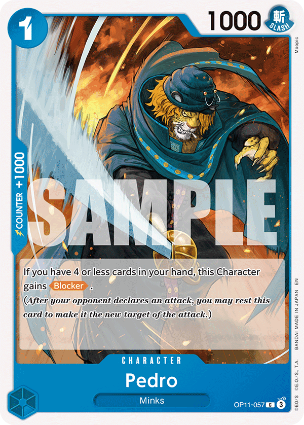 Pedro OP11-057 - Character Blu Common - Near Mint - A Fist of Divine Speed - Carta One Piece Card Game