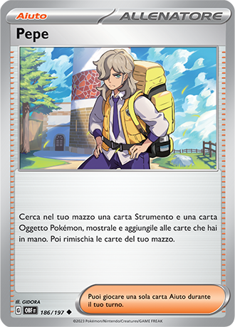 Pepe 186/197 Reverse Holo - ITA - Near Mint - Scarlatto e Violetto - Ossidiana Infuocata - Carta Pokemon
