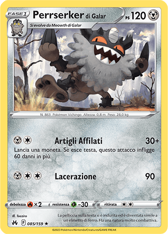 Perrserker di Galar 085/159 - ITA - Near Mint - Spada e Scudo - Zenit Regale - Carta Pokemon
