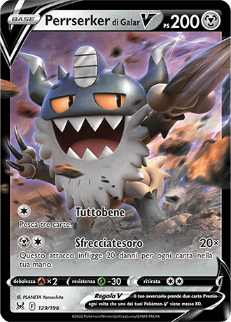 Perrserker di Galar-V 129/196 - ITA - Near Mint - Spada e Scudo - Origine Perduta - Carta Pokemon
