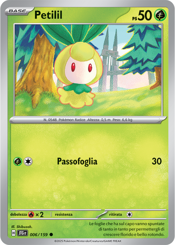 Petilil 006/159 Reverse Holo - ITA - Near Mint - Scarlatto e Violetto - Avventure Insieme - Carta Pokemon