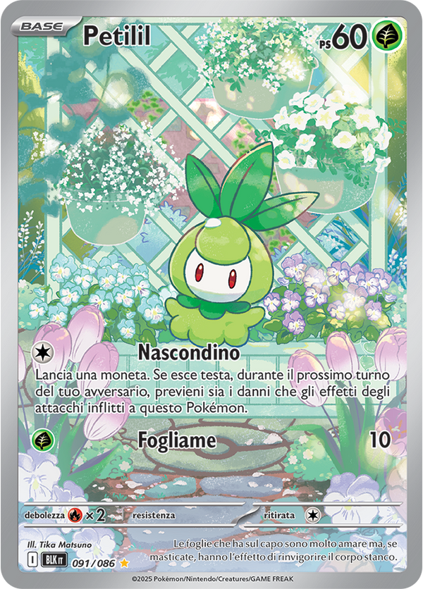 323Petilil BLK 091/086 - ITA - Near Mint - Scarlatto e Violetto - Luce Nera - Carta Pokemon