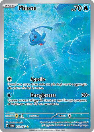 Phione 175/167 Illustrazione Rara - ITA - Near Mint - Scarlatto e Violetto - Crepuscolo Mascherato - Carta Pokemon