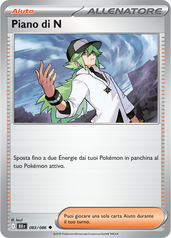 307Piano di N BLK 083/086 - ITA - Near Mint - Scarlatto e Violetto - Luce Nera - Carta Pokemon