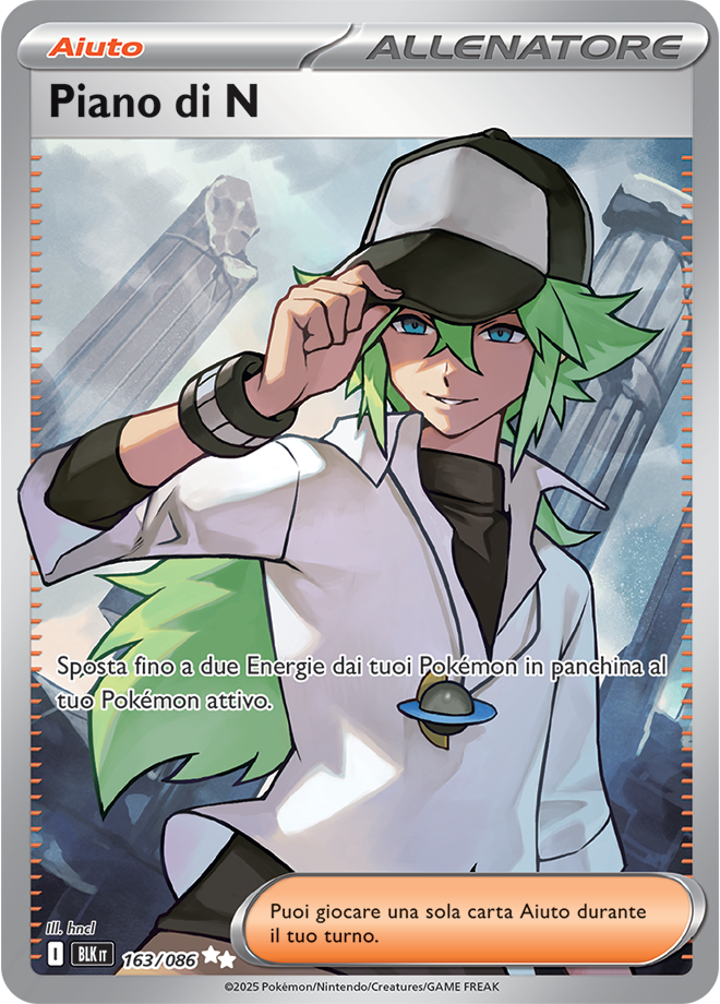 395Piano di N BLK 163/086 Full Art - ITA - Near Mint - Scarlatto e Violetto - Luce Nera - Carta Pokemon