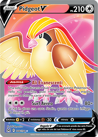 Pidgeot-V 188/196 Full Art - ITA - Mint - Spada e Scudo - Origine Perduta - Carta Pokemon