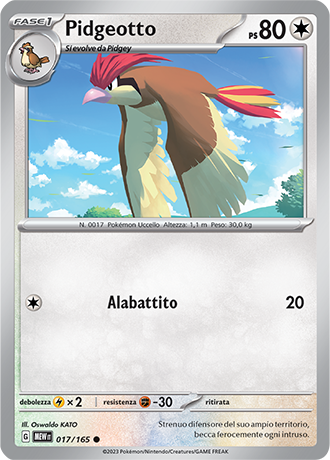 Pidgeotto 017/165 - ITA - Mint - Scarlatto e Violetto - 151 - Carta Pokemon