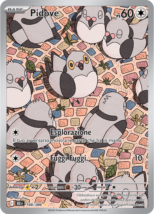 380Pidove BLK 148/086 - ITA - Near Mint - Scarlatto e Violetto - Luce Nera - Carta Pokemon