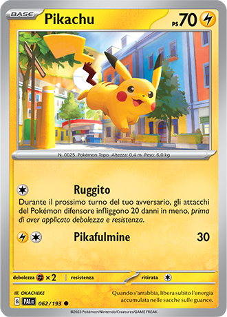 Pikachu 062/193 Reverse Holo - ITA - Near Mint - Scarlatto e Violetto - Evoluzioni a Paldea - Carta Pokemon