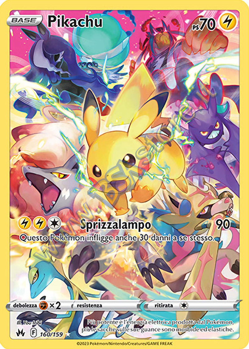 Pikachu 160/159 Full Art - ITA - Near Mint - Spada e Scudo - Zenit Regale - Carta Pokemon