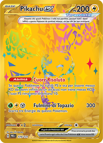 Pikachu-ex 179/131 Segreta Oro - ITA - Near Mint - Scarlatto e Violetto - Evoluzioni Prismatiche - Carta Pokemon