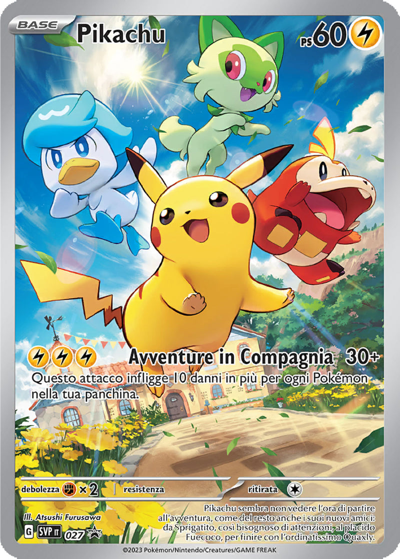 Pikachu SVP 027 Illustrazione Rara - ITA - Near Mint - Promo Scarlatto e Violetto - Carta Pokemon
