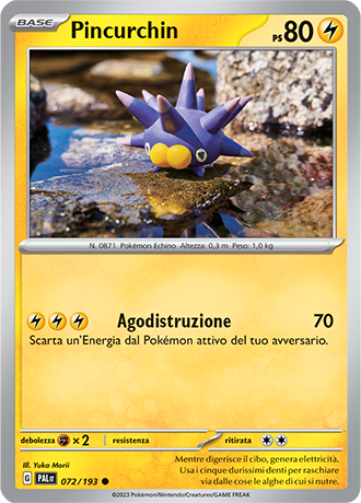 Pincurchin 072/193 - ITA - Near Mint - Scarlatto e Violetto - Evoluzioni a Paldea - Carta Pokemon