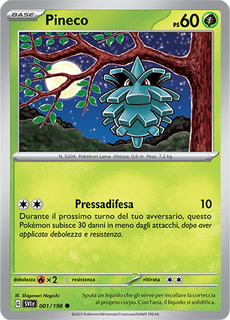 Pineco 001/198 - ITA - Near Mint - Scarlatto e Violetto - Carta Pokemon
