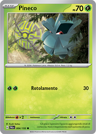 Pineco 004/193 Reverse Holo - ITA - Near Mint - Scarlatto e Violetto - Evoluzioni a Paldea - Carta Pokemon